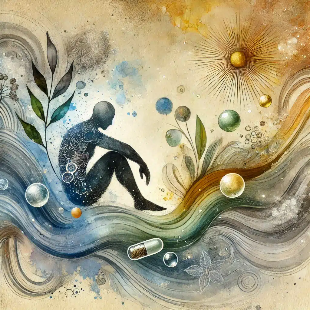 Ilustrace symbolizující oslabenou imunitu a potřebu rovnováhy.