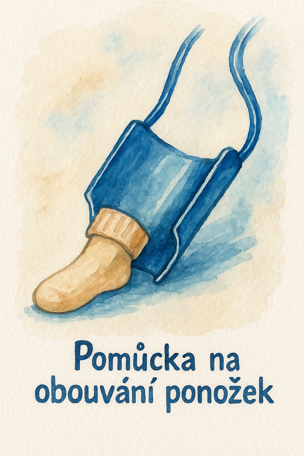 Pomůcka na obouvání ponožek po výměně TEP kyčle