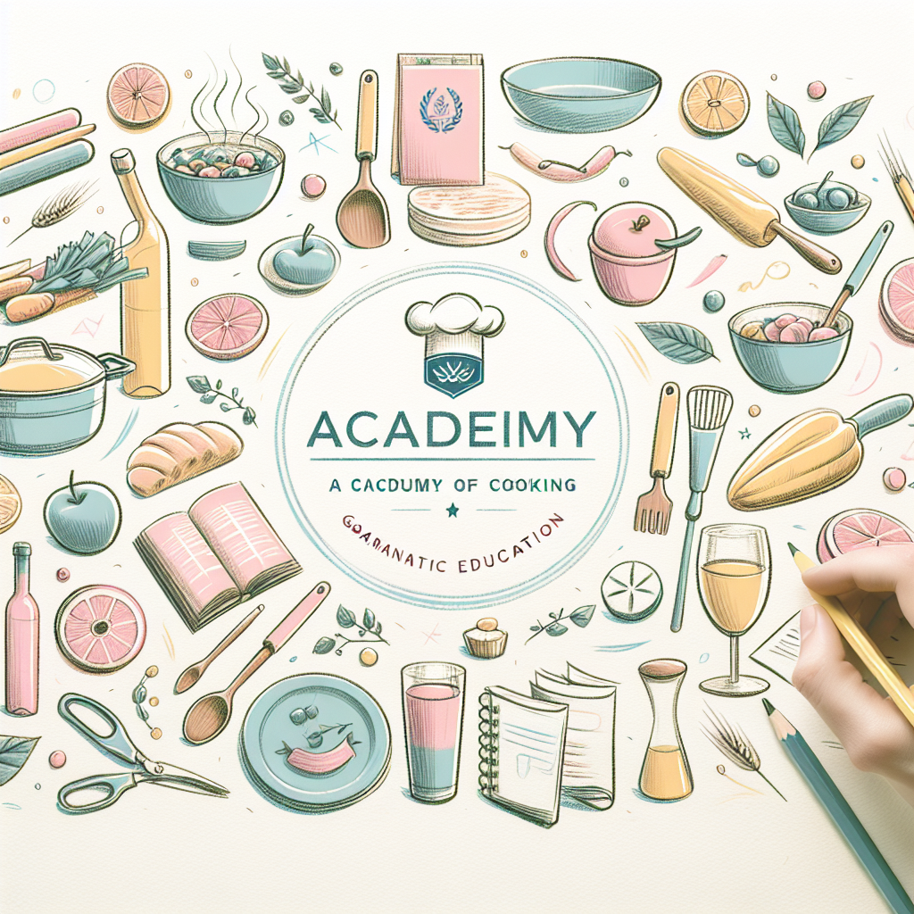 Pastelková ilustrace znázorňující téma: Gastronomie