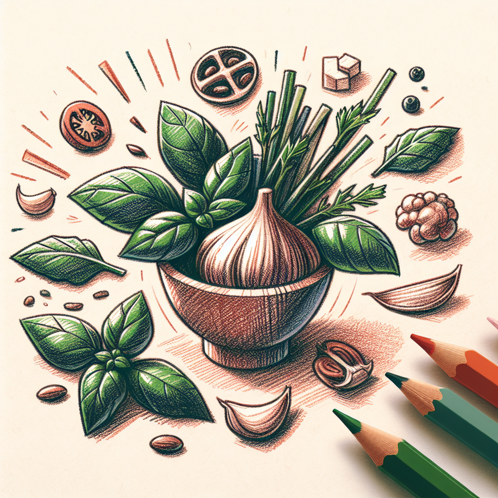 Pastelková ilustrace znázorňující téma: Recepty