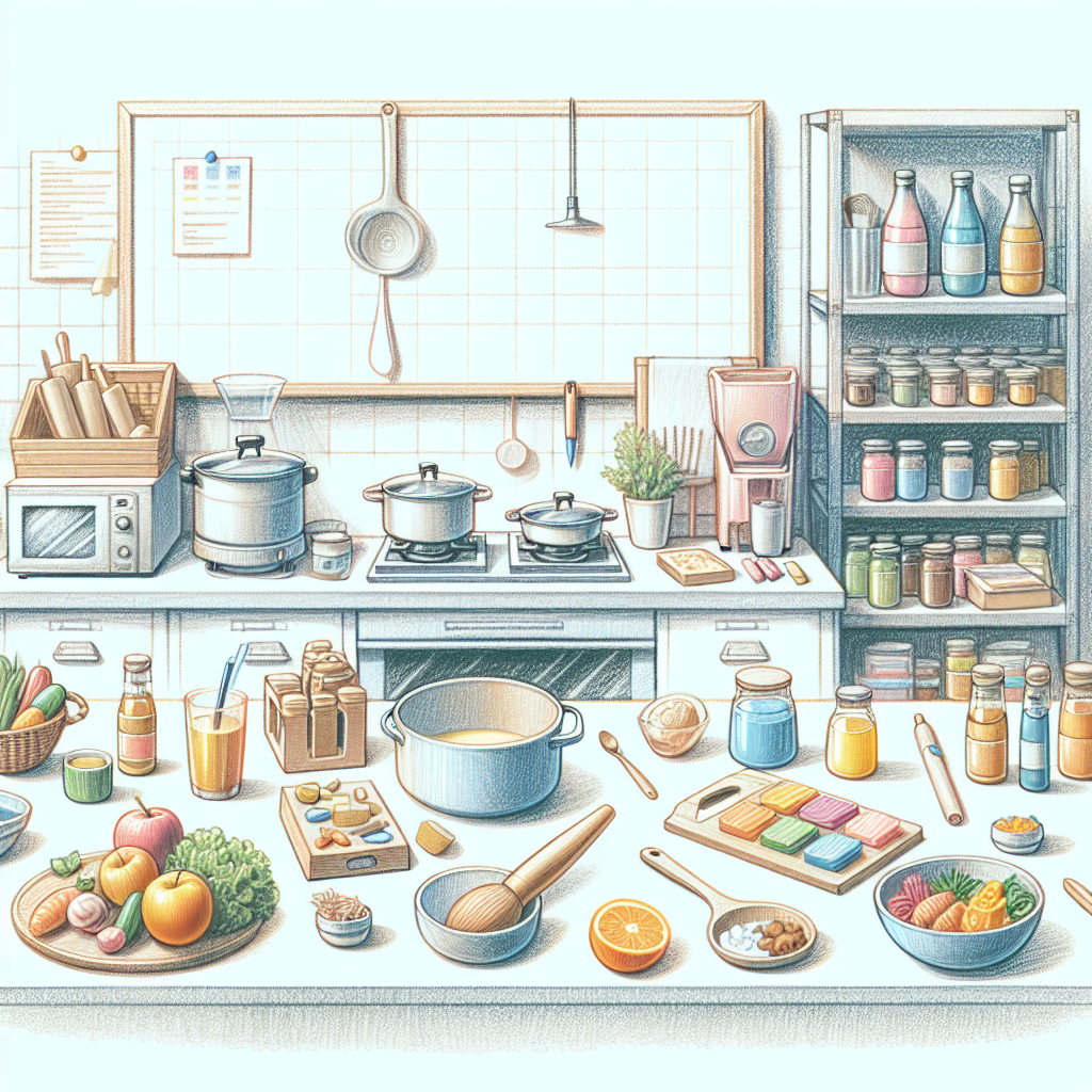 Pastelková ilustrace znázorňující téma: Kurzy vaření