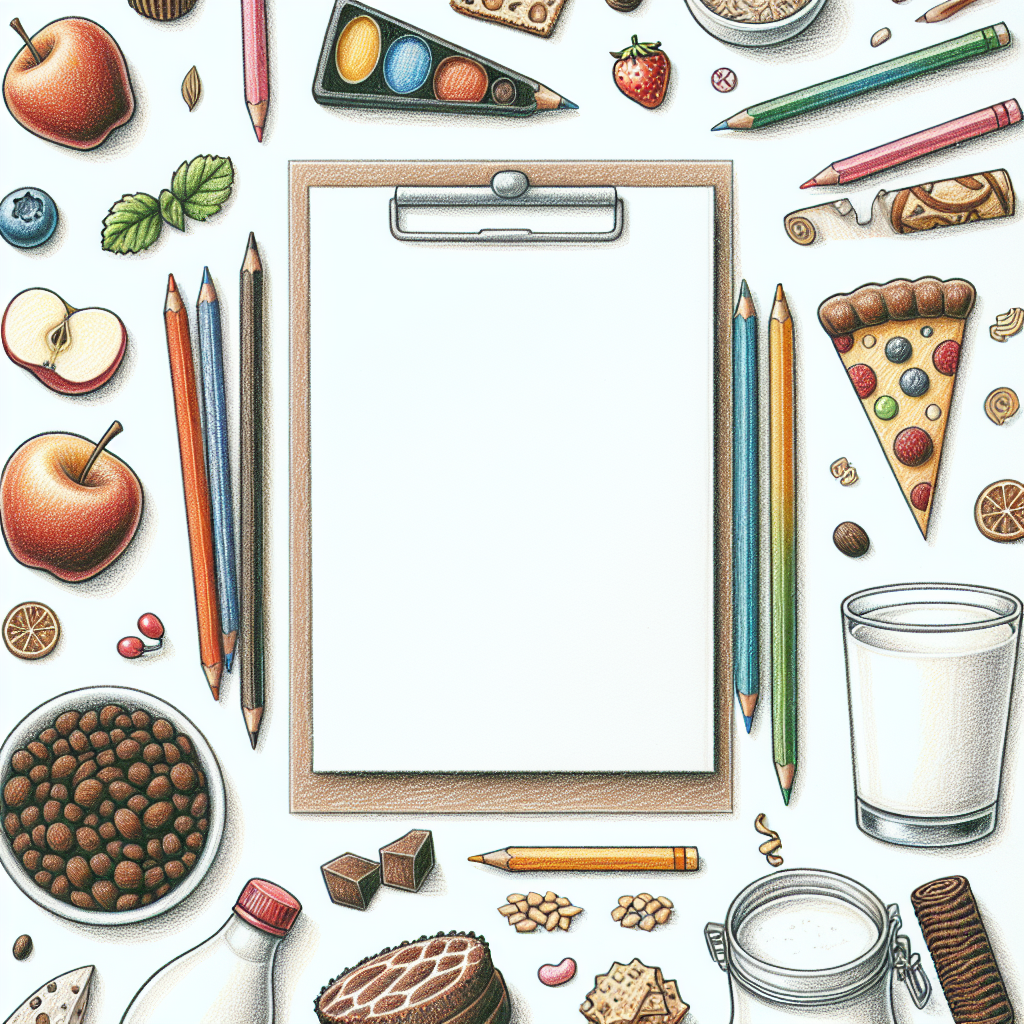 Pastelková ilustrace znázorňující téma: Diety a výživa