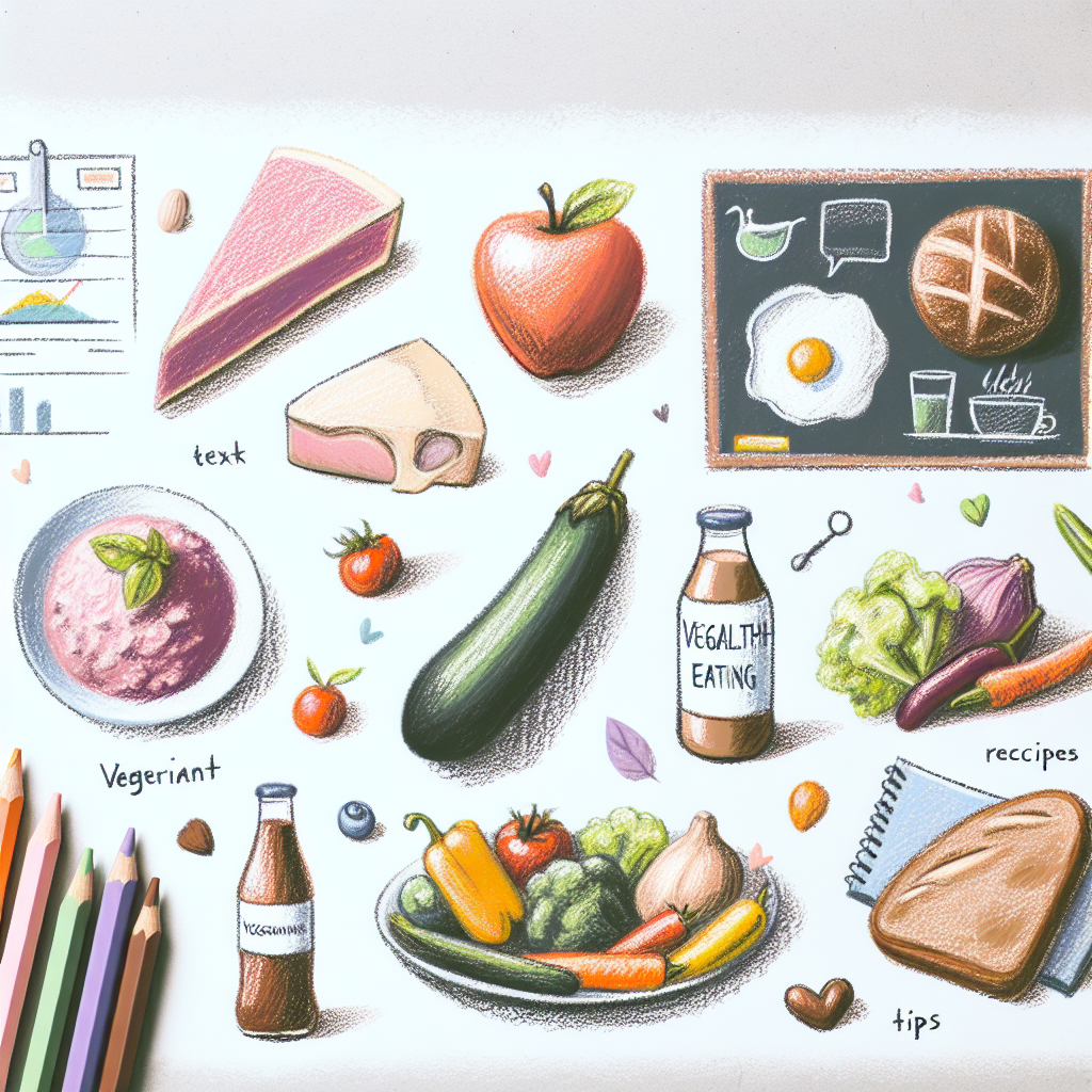 Pastelková ilustrace znázorňující téma: Bezmasá strava