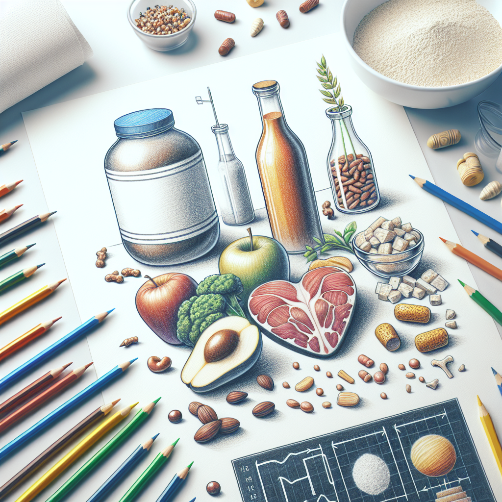 Pastelková ilustrace znázorňující téma: Výživa a zdraví
