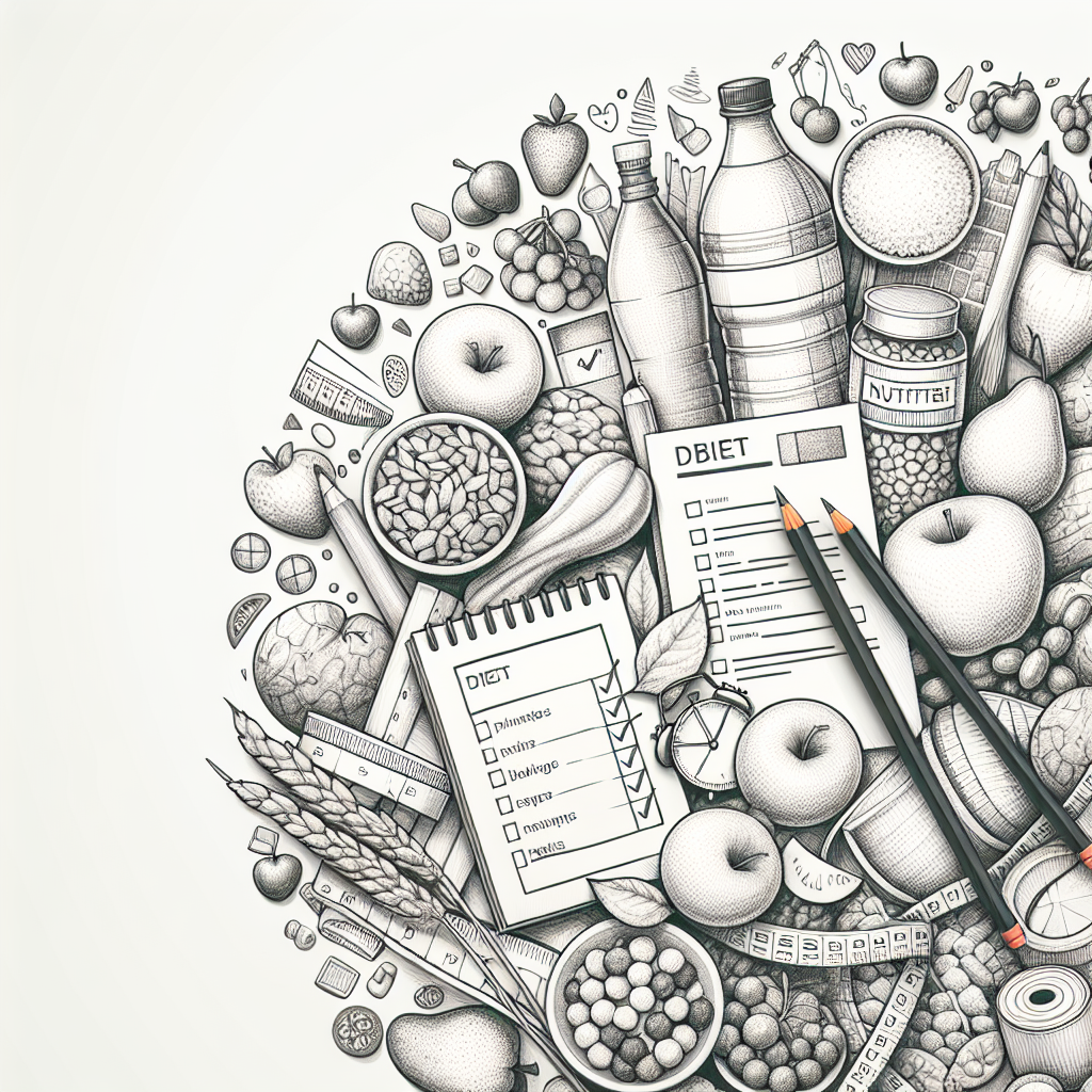 Pastelková ilustrace znázorňující téma: Diety a výživa