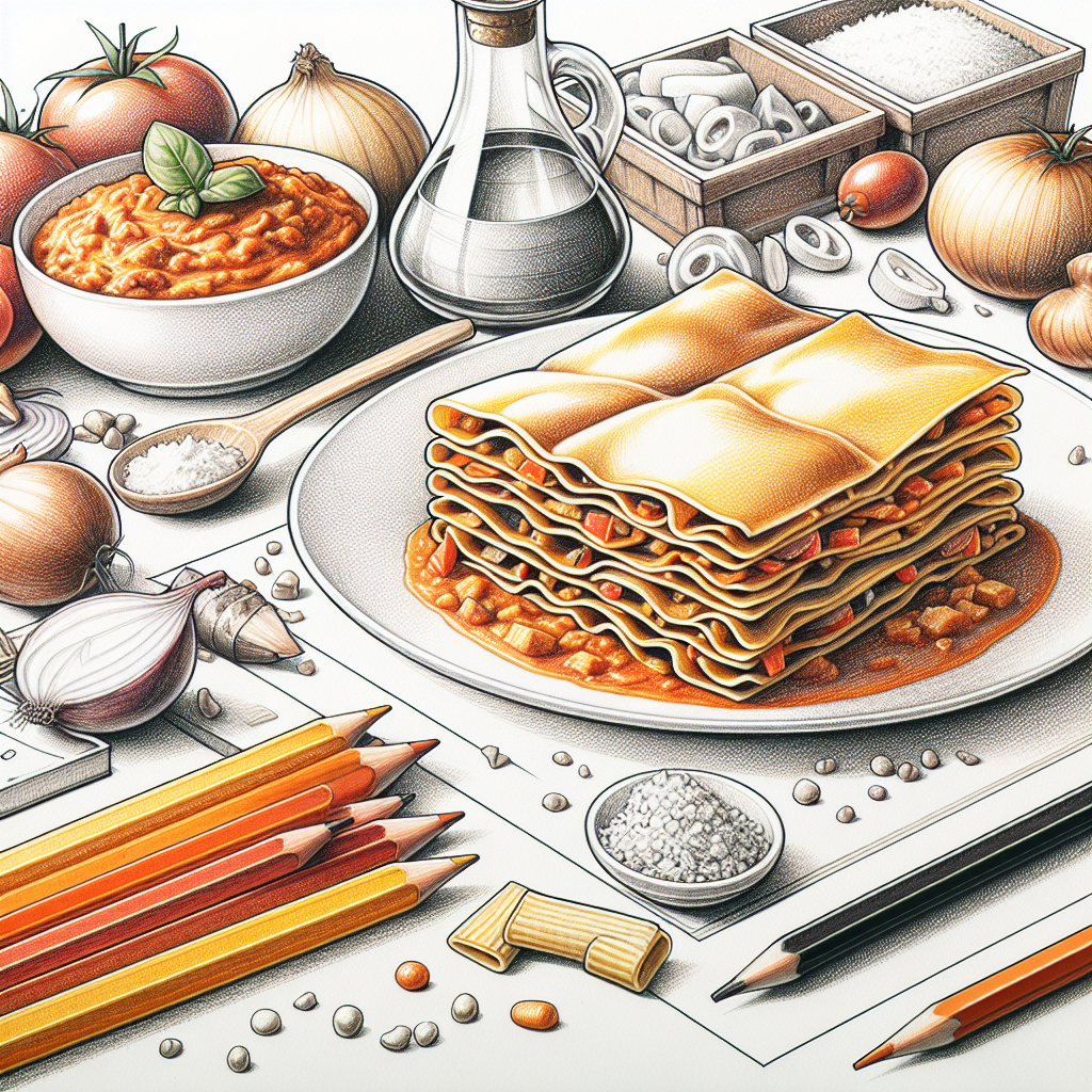 Pastelková ilustrace znázorňující téma: Italská kuchyně