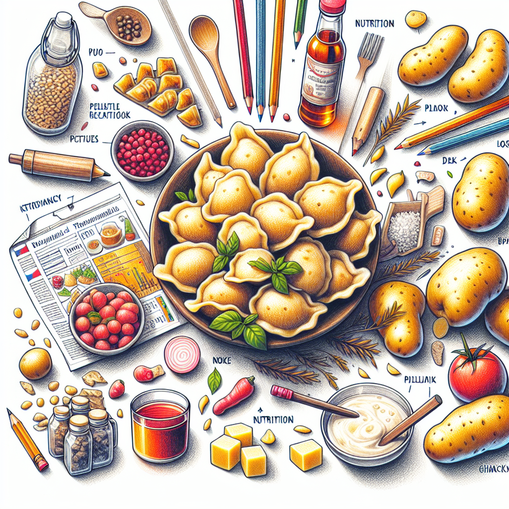 Pastelková ilustrace znázorňující téma: Česká kuchyně