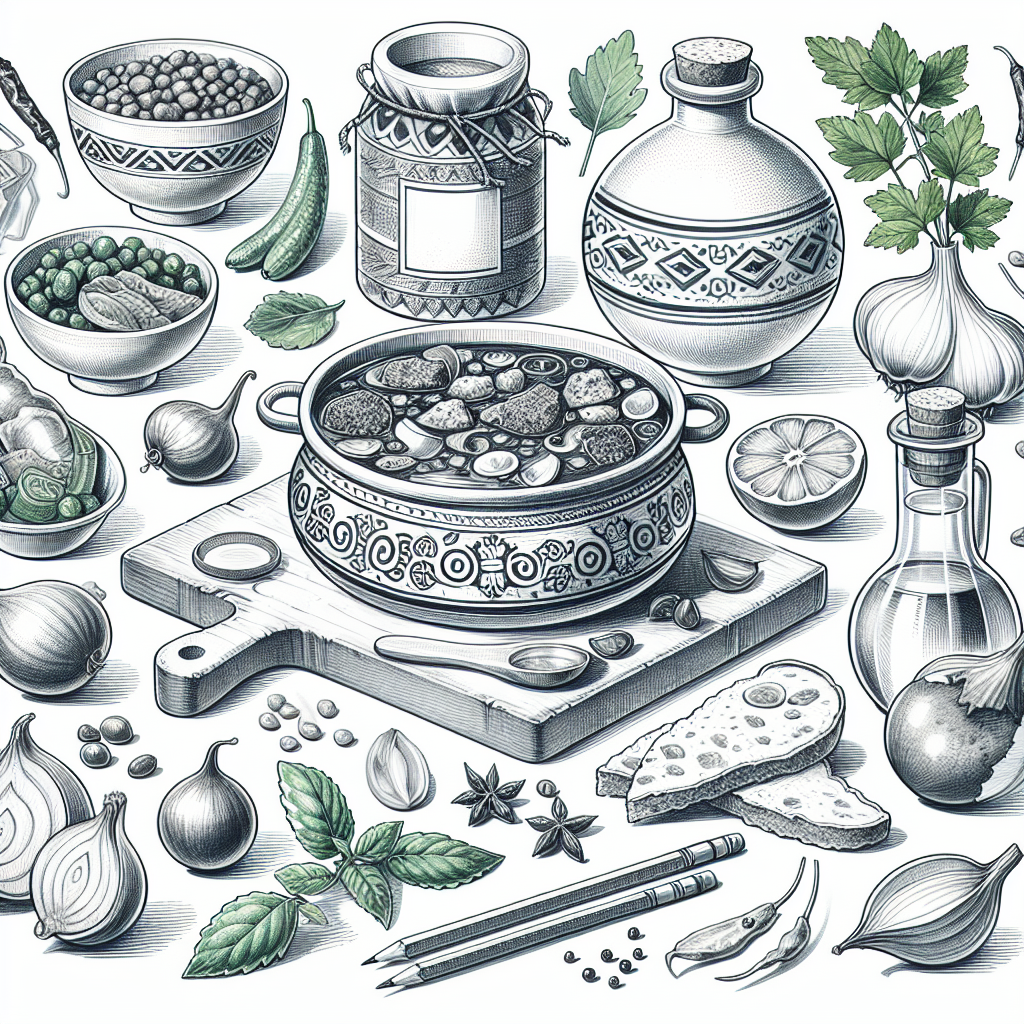Pastelková ilustrace znázorňující téma: Gastronomie