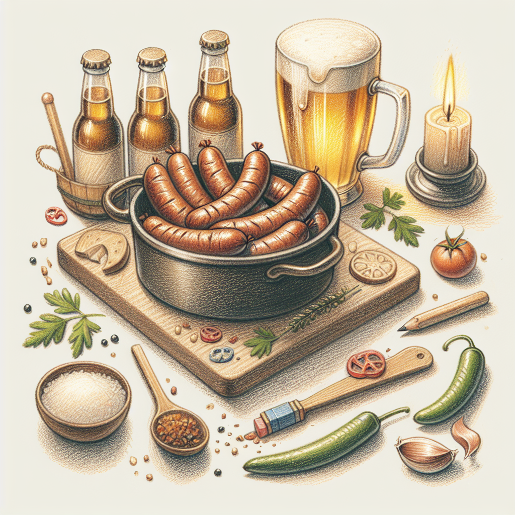 Pastelková ilustrace znázorňující téma: Česká gastronomie