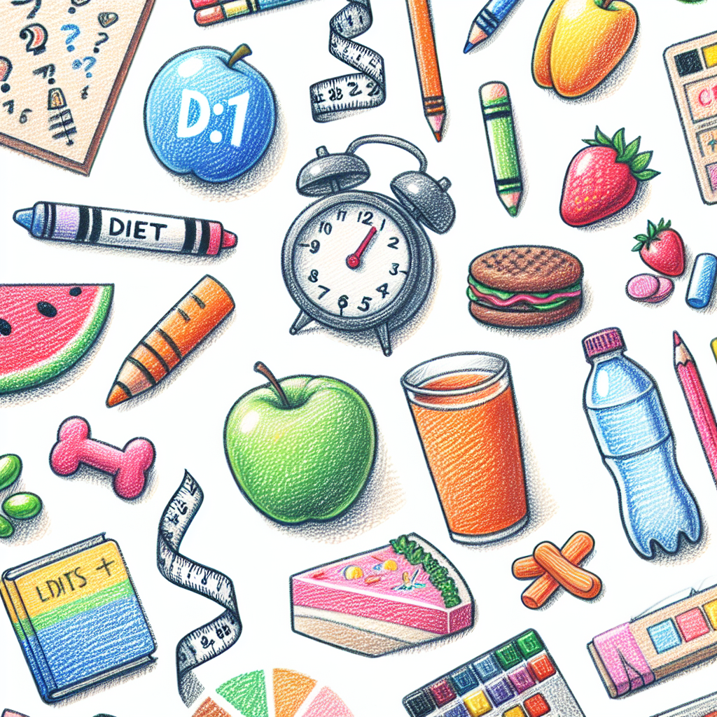 Pastelková ilustrace znázorňující téma: Diety a výživa