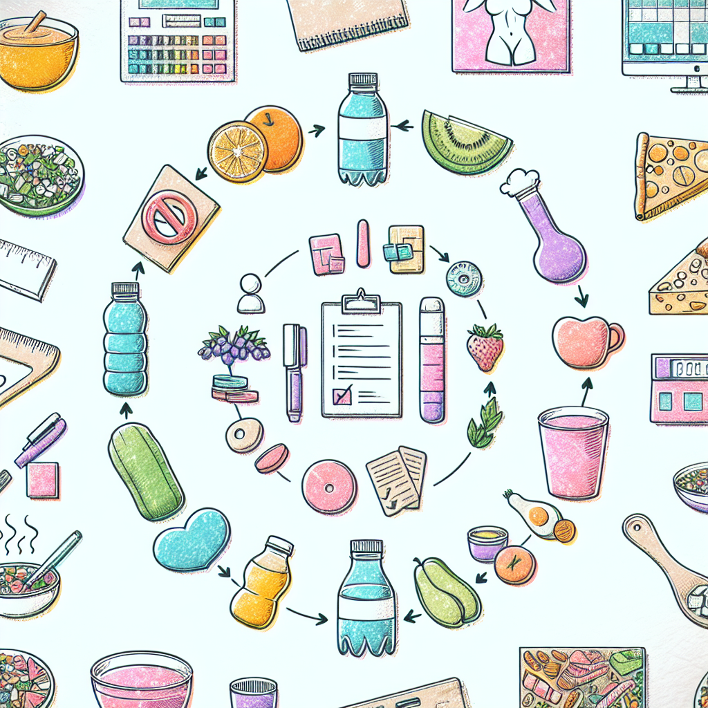 Pastelková ilustrace znázorňující téma: Diety a výživa