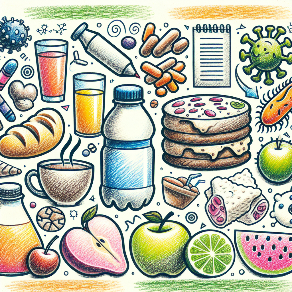 Pastelková ilustrace znázorňující téma: Výživa a zdraví