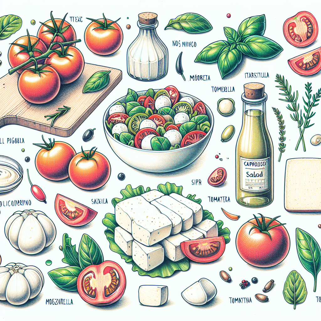 Pastelková ilustrace znázorňující téma: Italská kuchyně