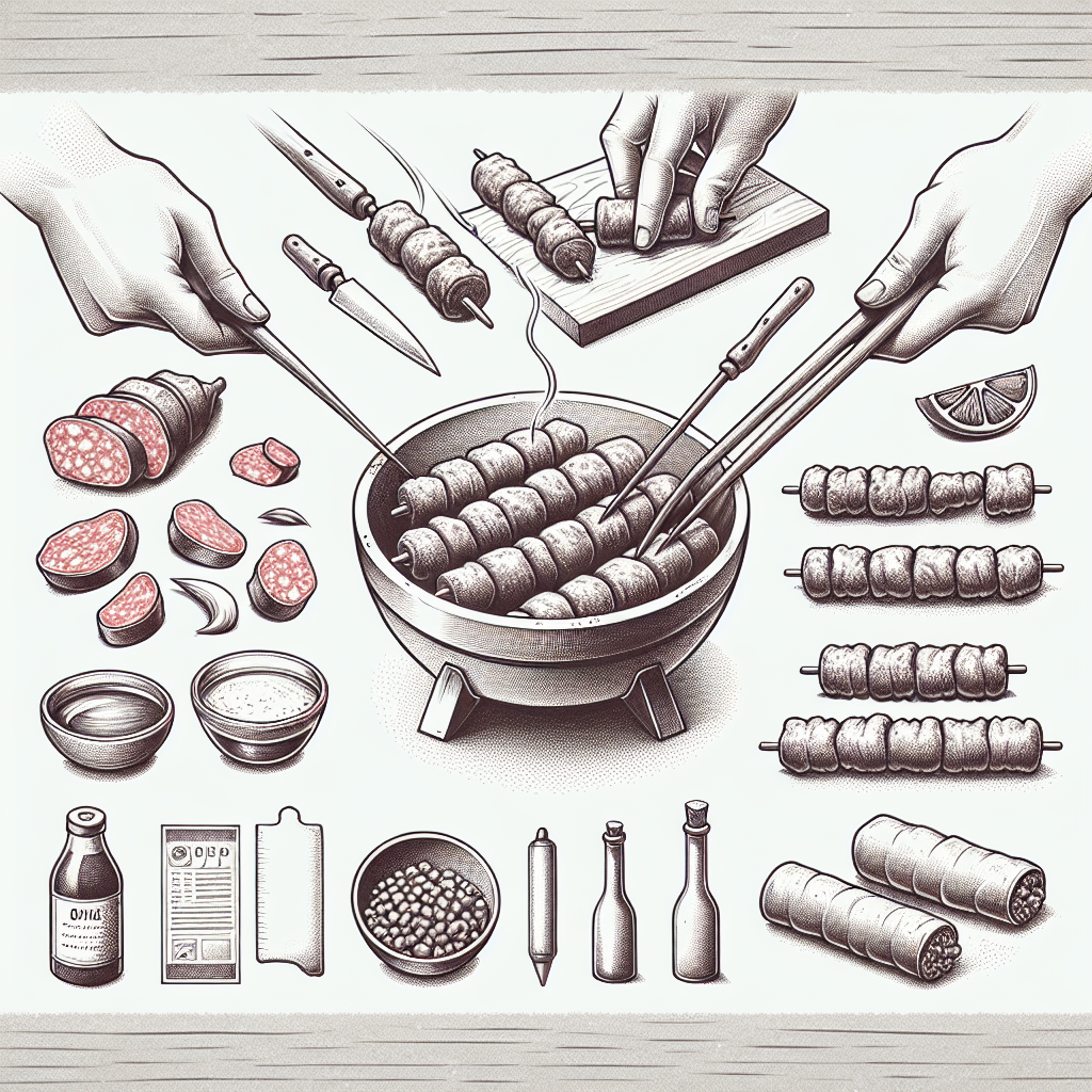 Pastelková ilustrace znázorňující téma: Balkánská kuchyně