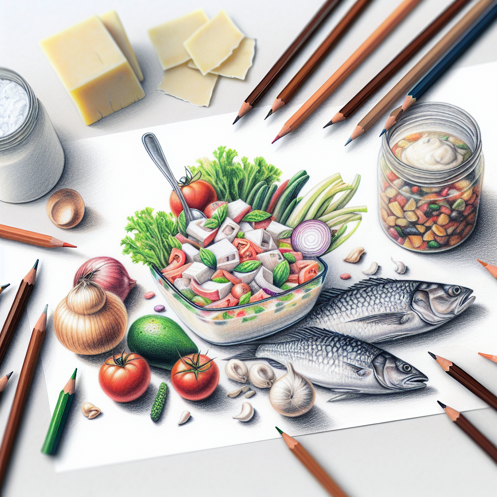 Pastelková ilustrace znázorňující téma: Recepty