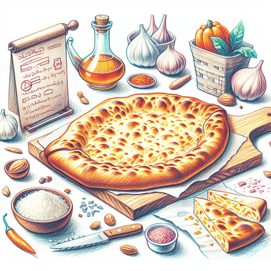 Pastelková ilustrace znázorňující téma: Gruzínská kuchyně