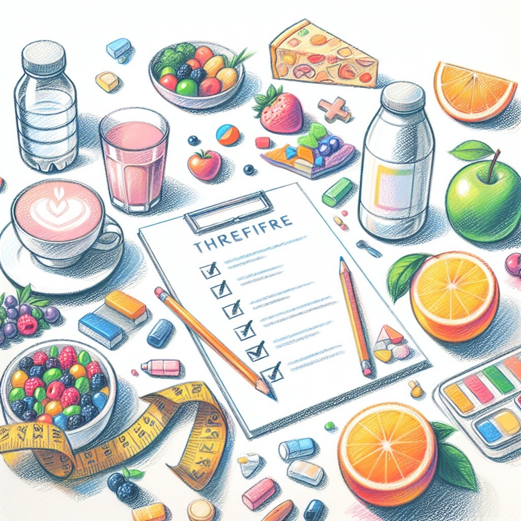 Pastelková ilustrace znázorňující téma: Diety