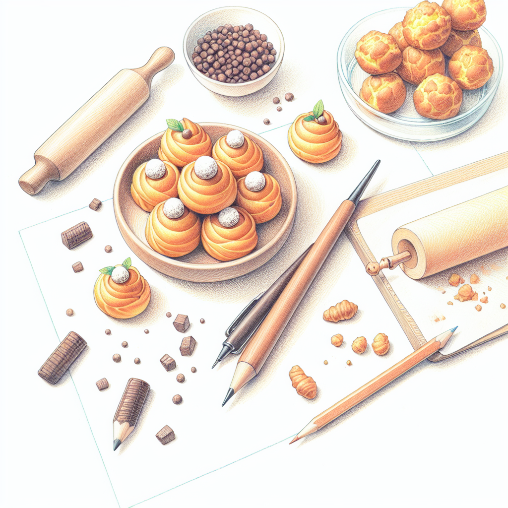 Pastelková ilustrace znázorňující téma: Cukrářství