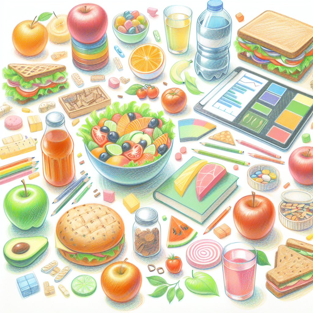Pastelková ilustrace znázorňující téma: Zdravá výživa