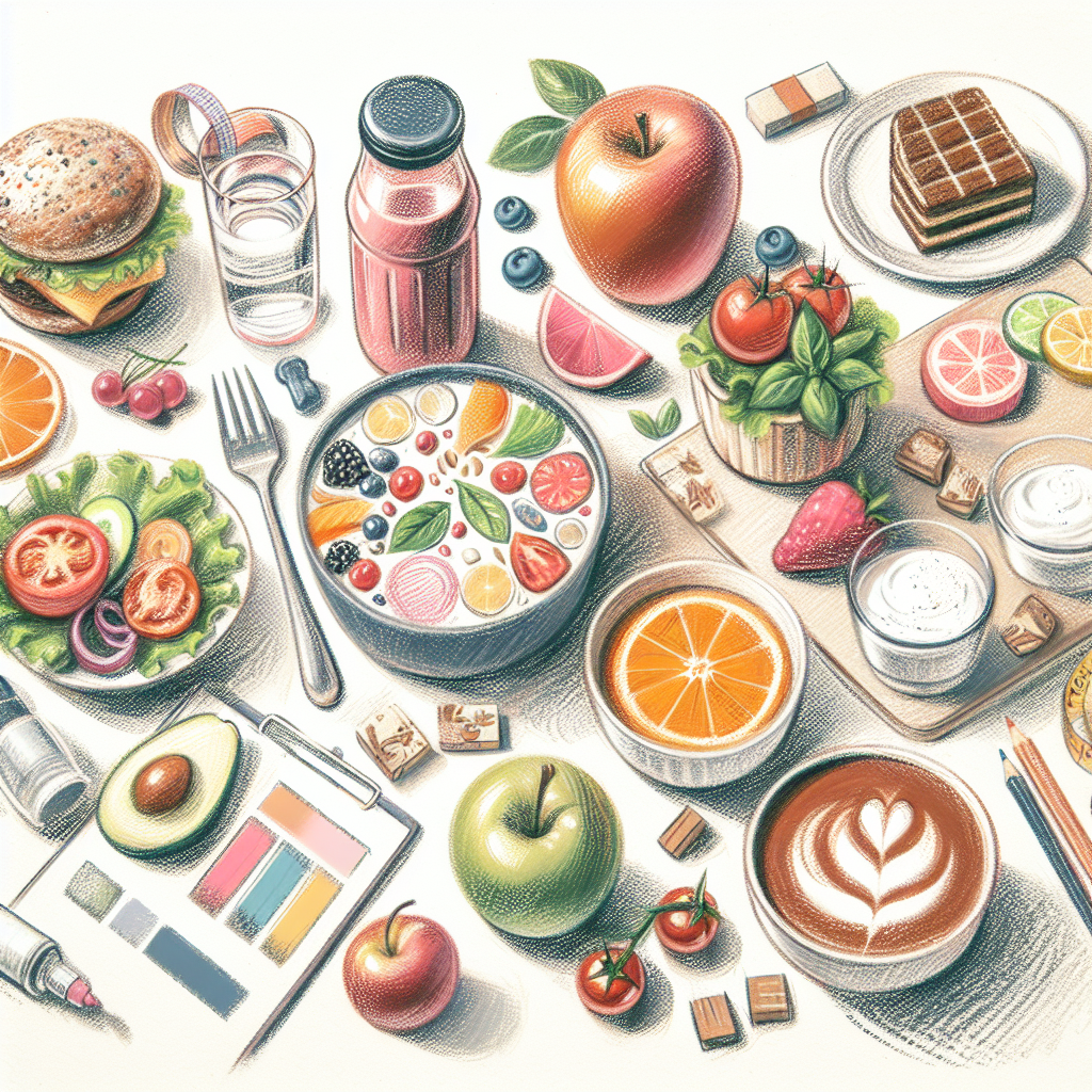 Pastelková ilustrace znázorňující téma: Stravování