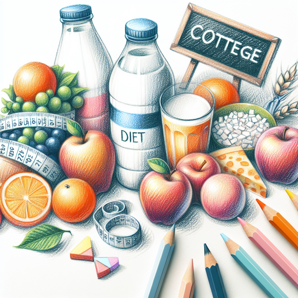 Pastelková ilustrace znázorňující téma: Diety a výživa