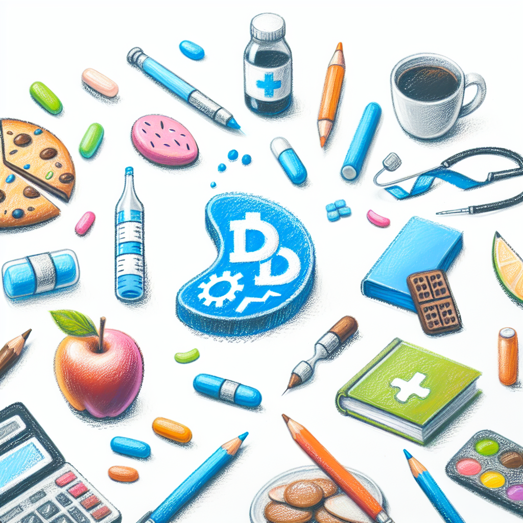 Pastelková ilustrace znázorňující téma: Diabetická dieta