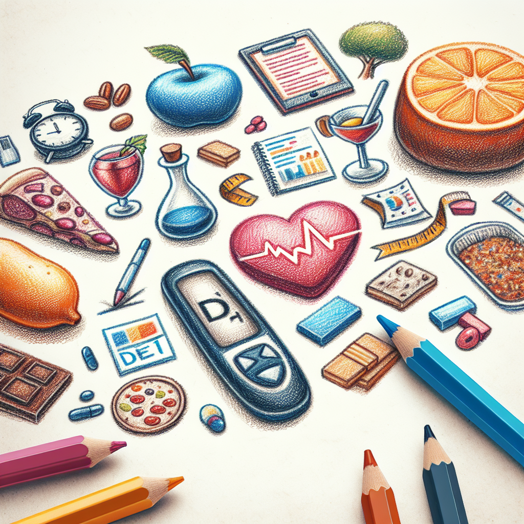 Pastelková ilustrace znázorňující téma: Zdraví a dieta
