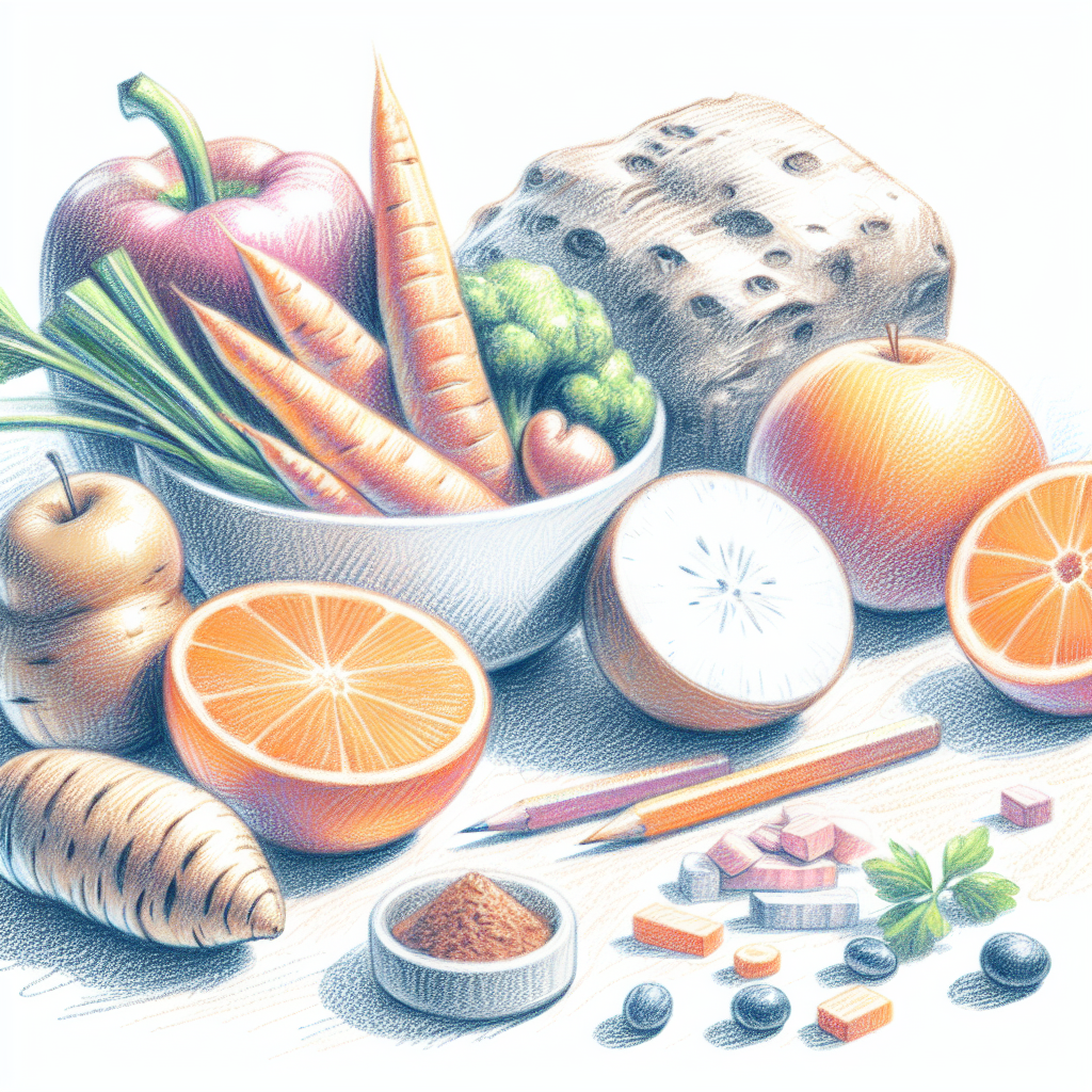 Pastelková ilustrace znázorňující téma: Dělená strava