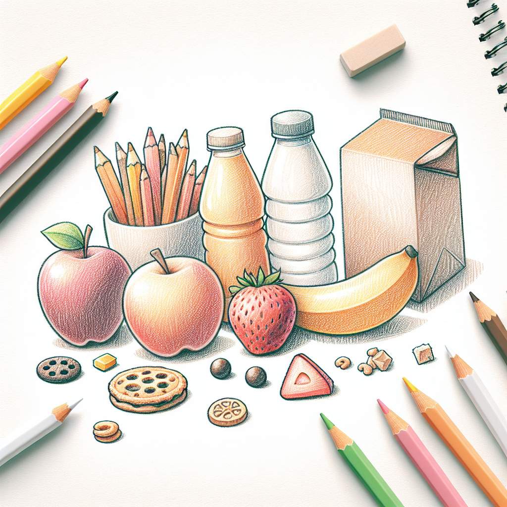 Pastelková ilustrace znázorňující téma: Výživa dětí