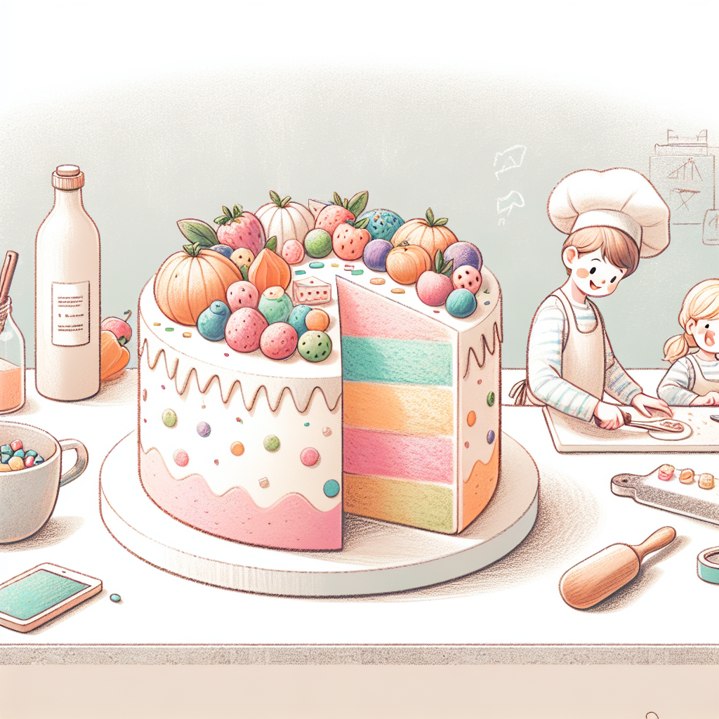 Pastelková ilustrace znázorňující téma: Dětské dezerty