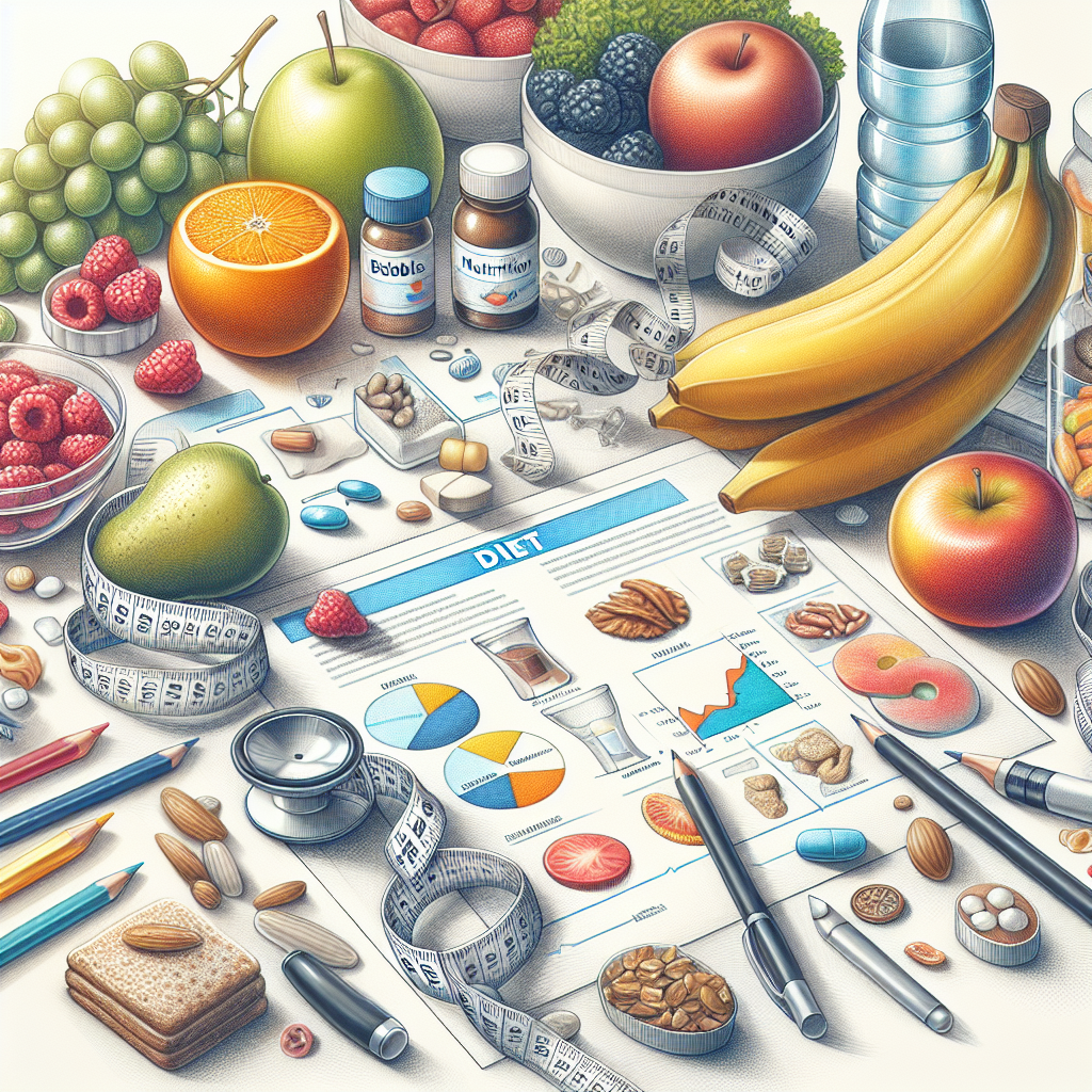 Pastelková ilustrace znázorňující téma: Dieta a výživa