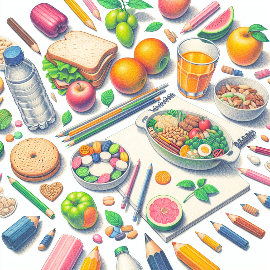 Pastelková ilustrace znázorňující téma: Zdravá strava