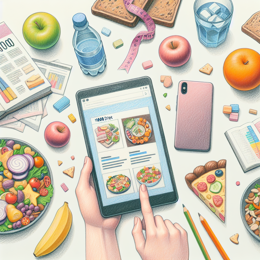 Pastelková ilustrace znázorňující téma: Diety