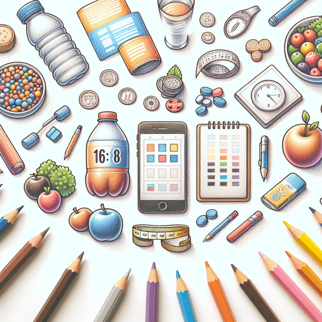 Pastelková ilustrace znázorňující téma: Diety a stravování