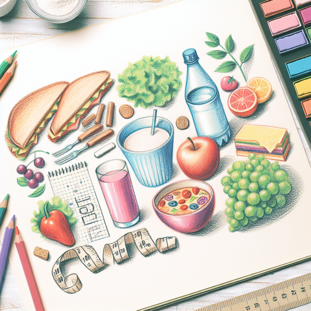 Pastelková ilustrace znázorňující téma: Zdravá výživa