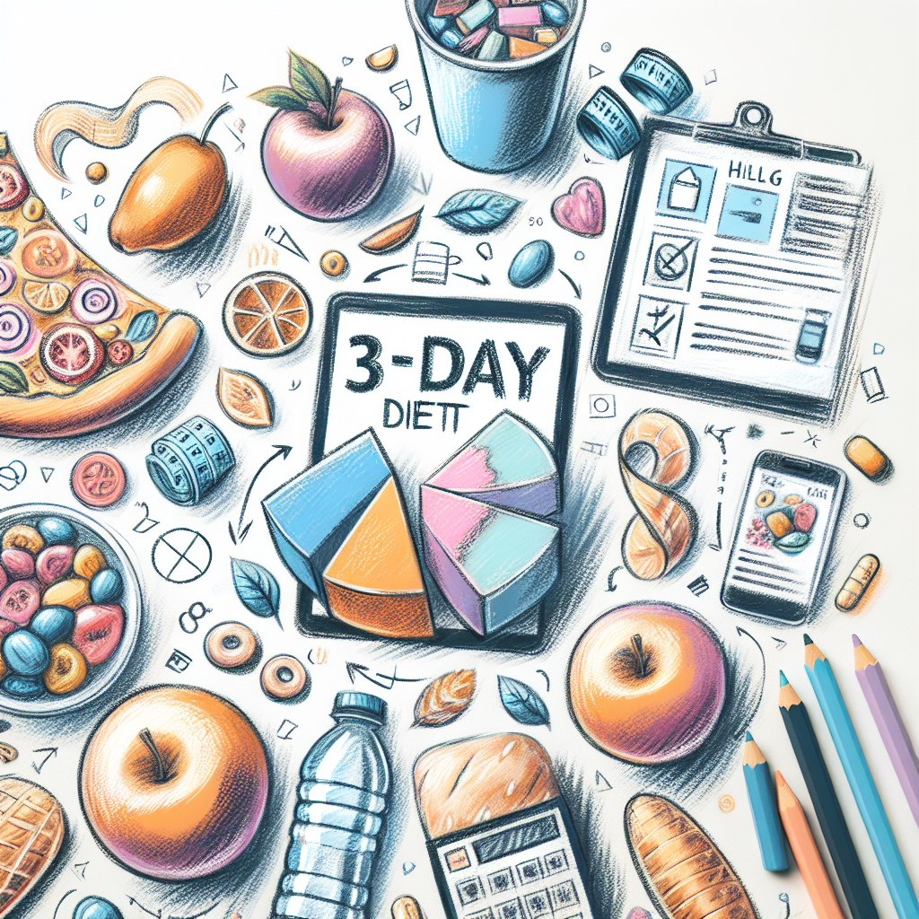 Pastelková ilustrace znázorňující téma: Diety