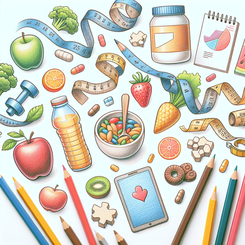 Pastelková ilustrace znázorňující téma: Diety