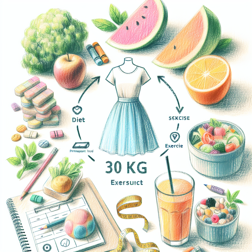 Pastelková ilustrace znázorňující téma: Diety a hubnutí