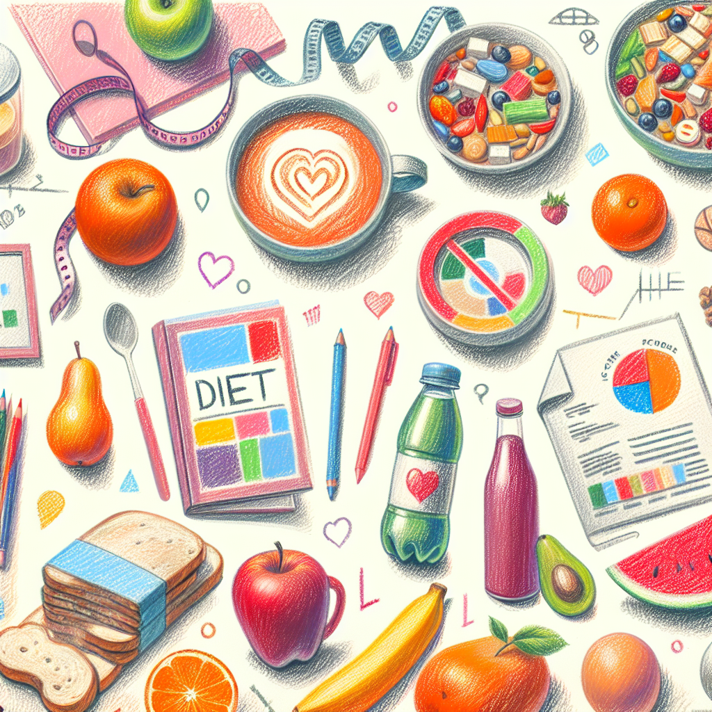 Pastelková ilustrace znázorňující téma: Zdraví a výživa