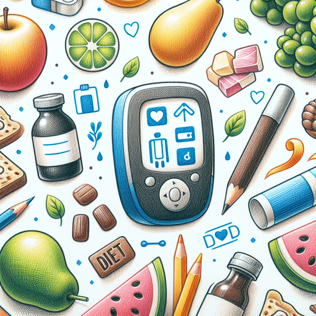 Pastelková ilustrace znázorňující téma: Diabetes