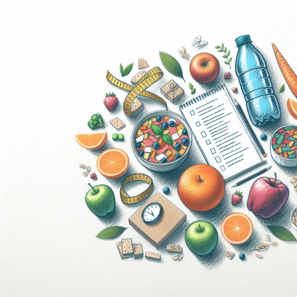 Pastelková ilustrace znázorňující téma: Diety