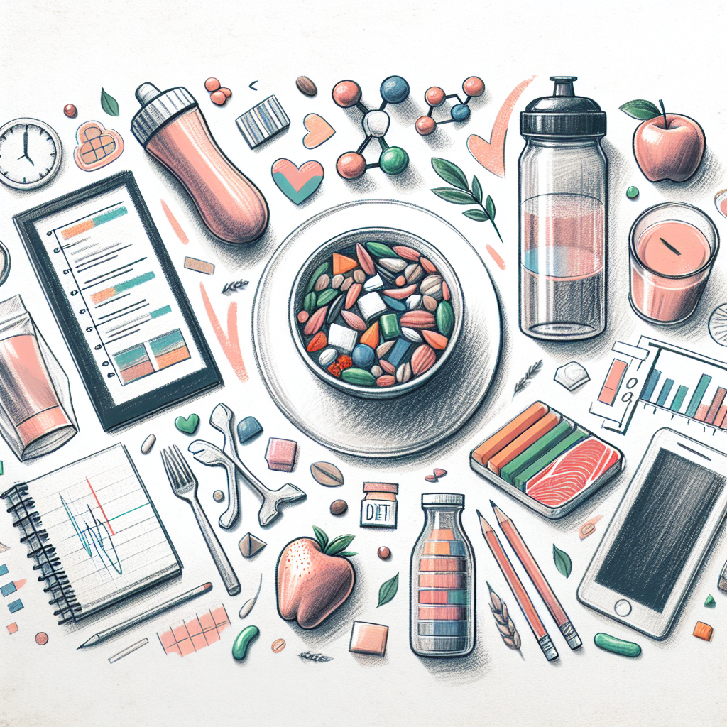 Pastelková ilustrace znázorňující téma: Diety