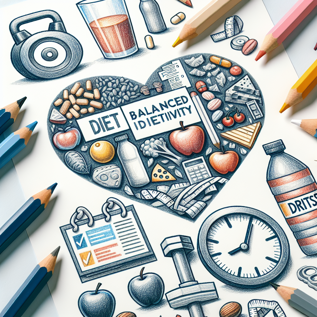 Pastelková ilustrace znázorňující téma: Zdraví a výživa