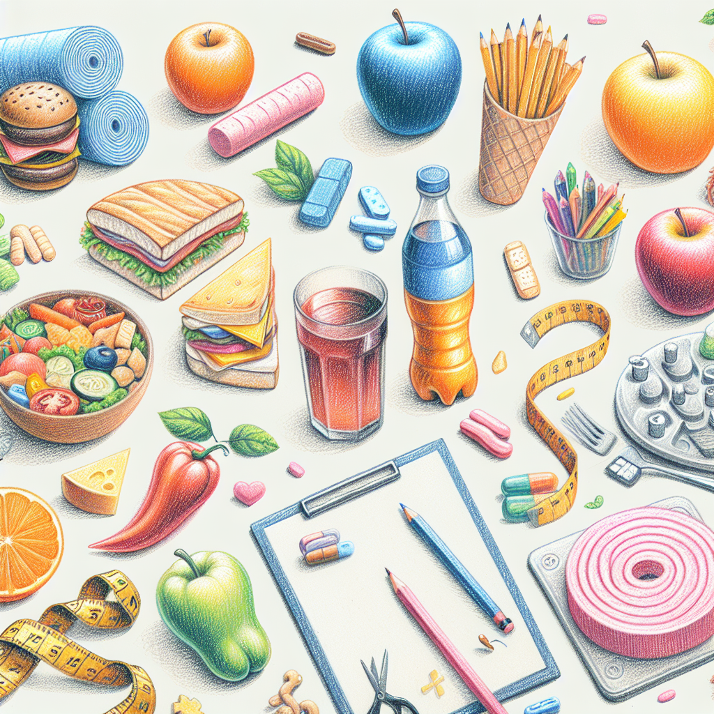 Pastelková ilustrace znázorňující téma: Zdraví a výživa
