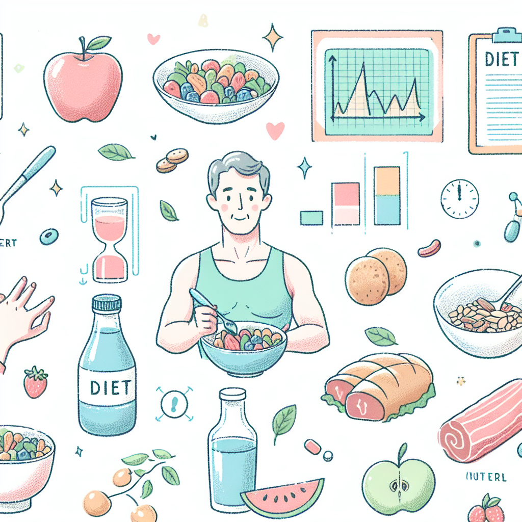 Pastelková ilustrace znázorňující téma: Diety a výživa