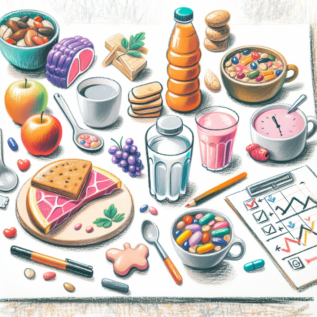 Pastelková ilustrace znázorňující téma: Zdraví a výživa