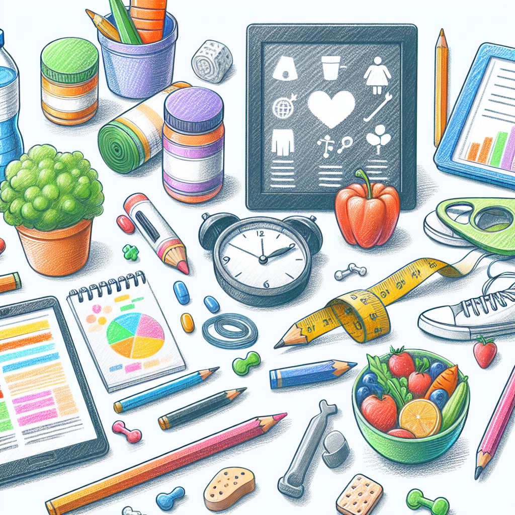 Pastelková ilustrace znázorňující téma: Diety a výživa