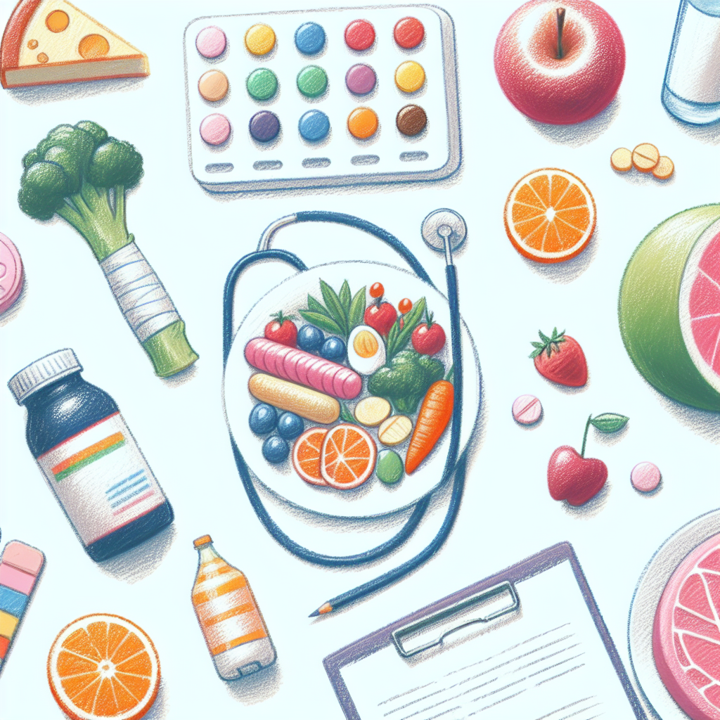 Pastelková ilustrace znázorňující téma: Výživa a zdraví