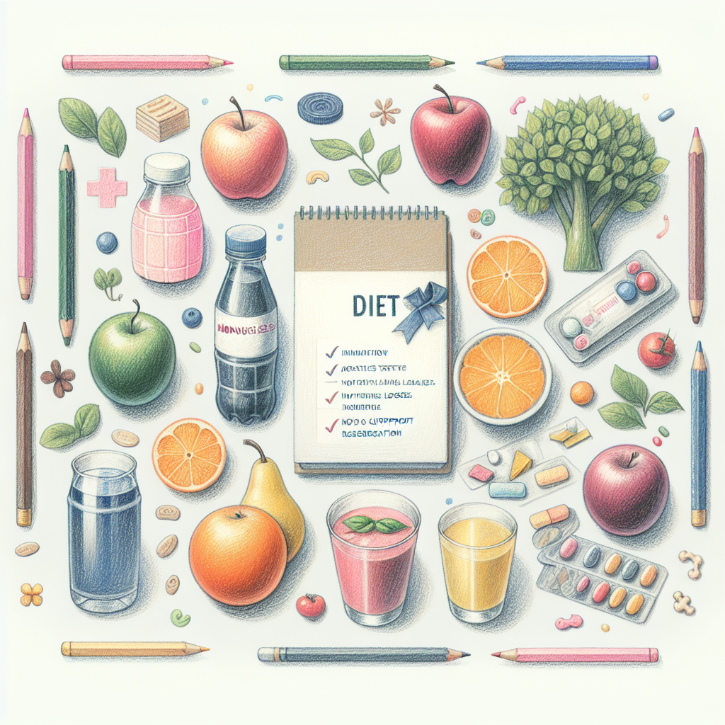 Pastelková ilustrace znázorňující téma: Zdraví a výživa