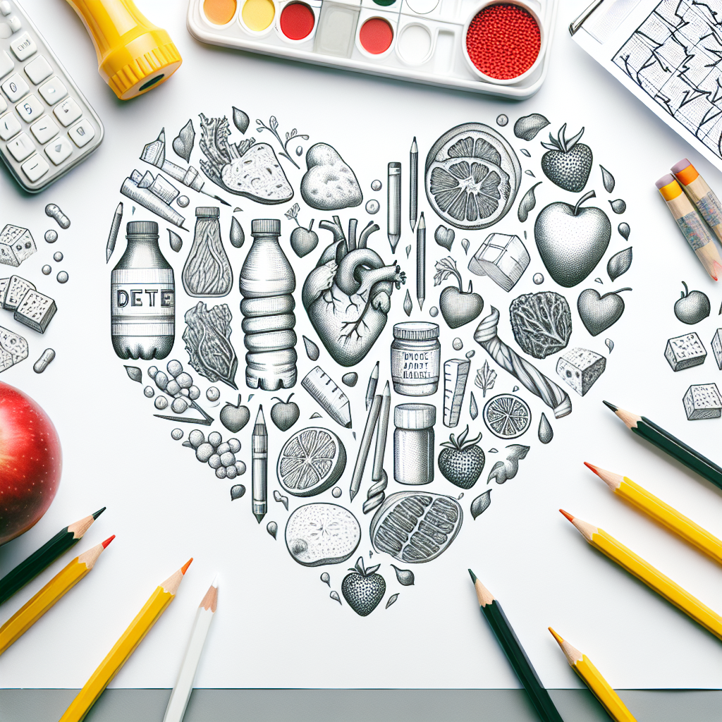 Pastelková ilustrace znázorňující téma: Zdraví a výživa